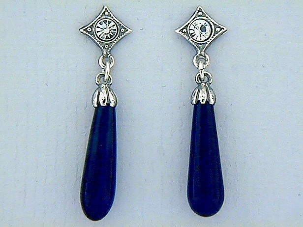 Art Deco-Ohrhänger Onyx Tropfen