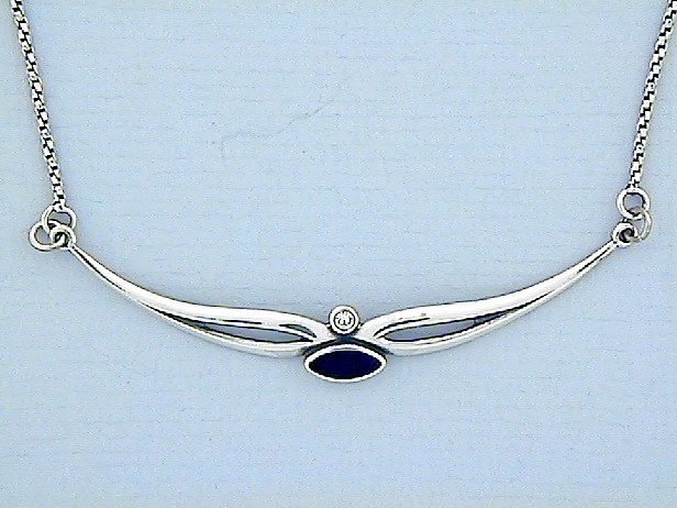 Art Deco-Collier schwarzes Emaille Inlay