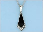 Art Deco Anhänger Schwarzes Inlay