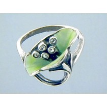 Floraler Jugendstil-Ring grün