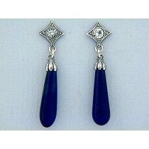 Art Deco-Ohrhänger Onyx Tropfen