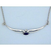 Art Deco-Collier schwarzes Emaille Inlay