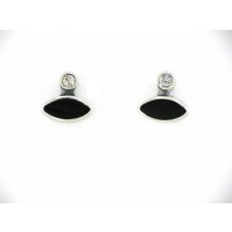 Art Deco-Ohrstecker schwarzes Emaille 